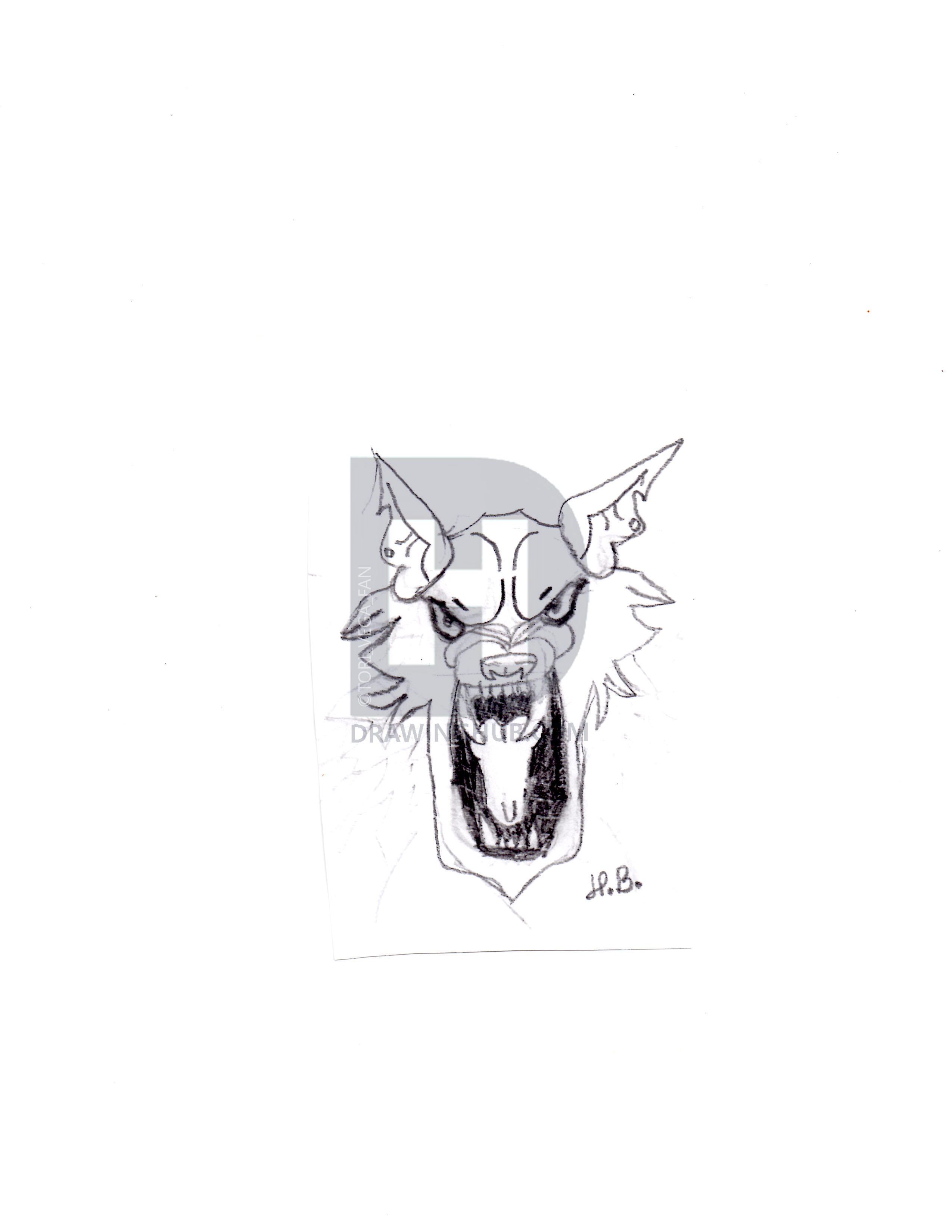 2550x3300 Scary Wolf Drawing - Scary Wolf Drawing