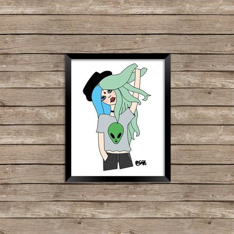 480x480 Scene Kid Print Computer Illustrated + - Scene Kid Drawings