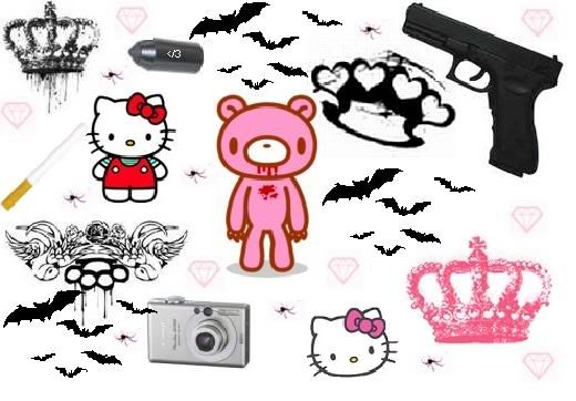 520x362 Girly Brass Knuckles Scene Kid Background Image - Scene Kid Drawings