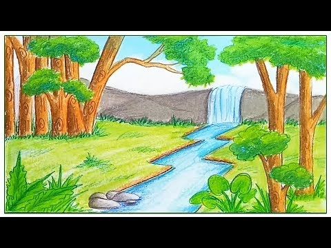 480x360 How To Draw Scenery Of Rainforest Step - Scenery Drawing