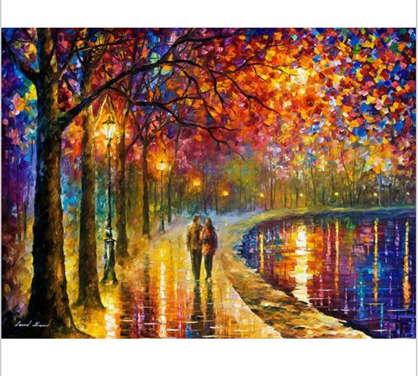 605x544 scenery lovers oil painting drawing abstract wall art picture - Scenery Drawing