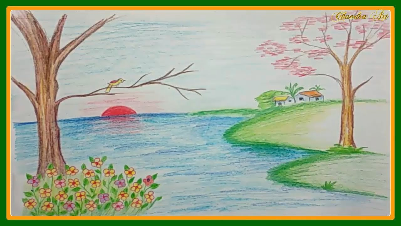 Scenery Drawing Easy at PaintingValley.com | Explore collection of Scenery Drawing Easy