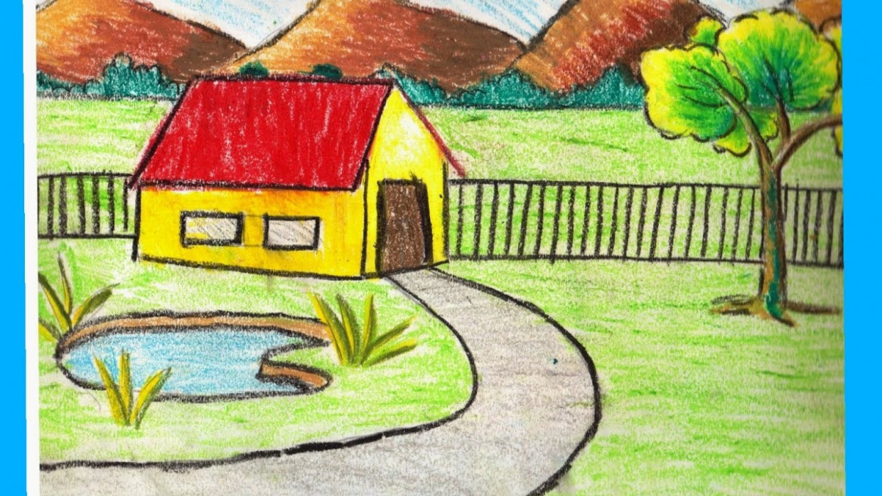 kids nature easy scenery drawing