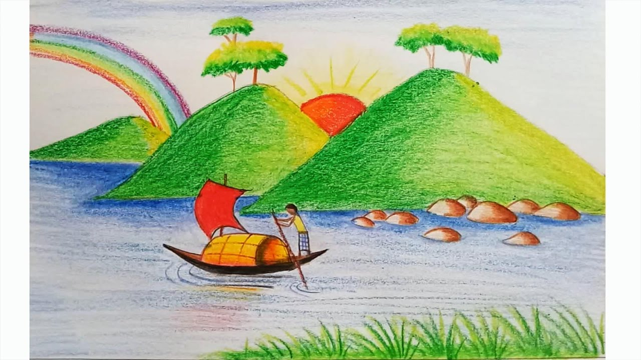1280x720 Easy Scenery Sketch For Kids - Scenery Drawing Easy