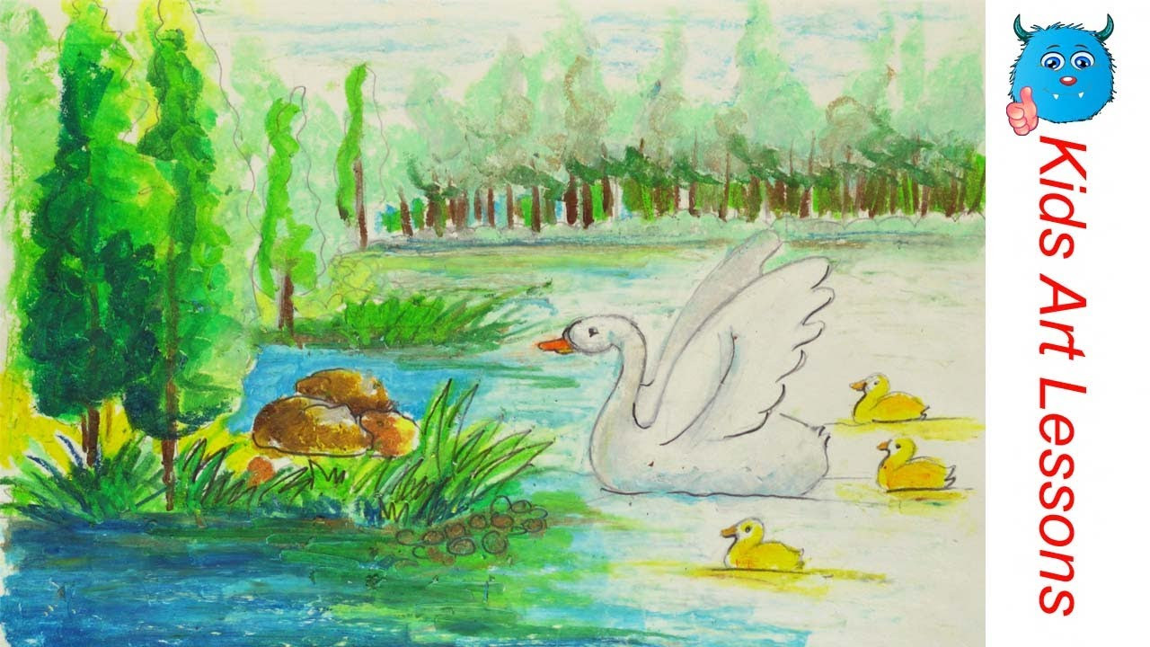 1280x720 Scenery Pictures To Draw For Kids - Scenery Drawing For Kids