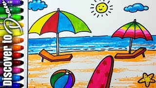 320x180 easiest way to draw sunset scenery for kids step - Scenery Drawing For Kids