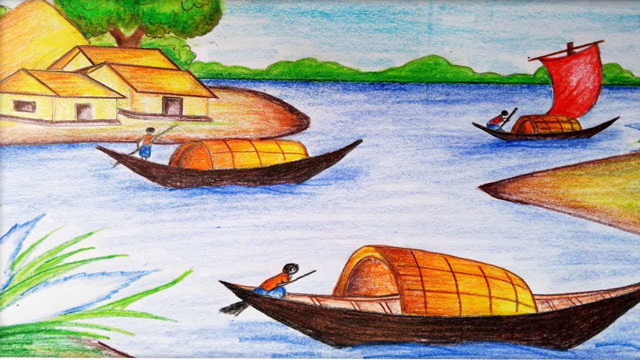 1280x720 How To Draw Scenery Step - Scenery Drawing Step By Step