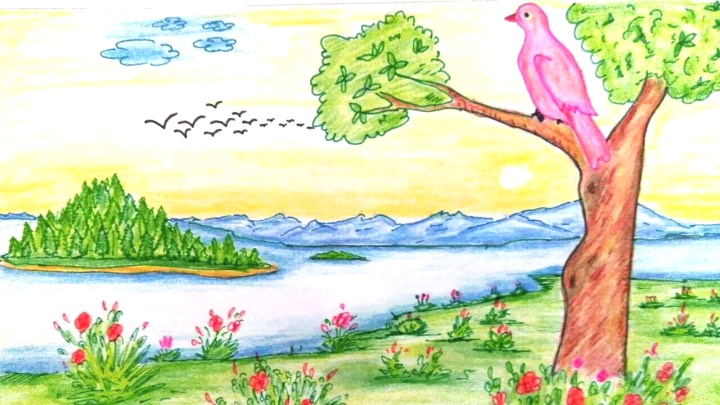 720x405 natural scenery drawing easy natural for drawing petition how - Scenery Drawing Step By Step