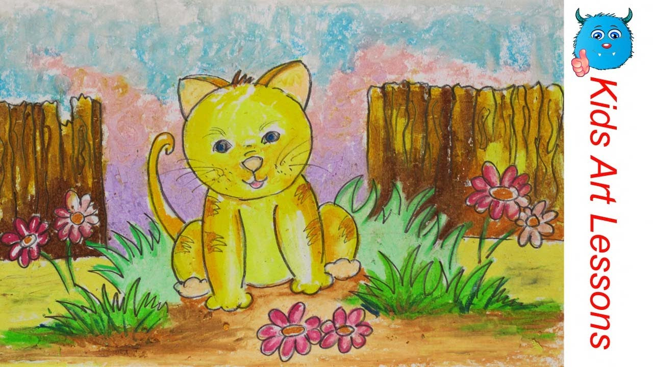 1280x720 Easy Flower Scenery Drawing Easy Scenery Drawing How To Draw A Cat - Scenery Drawing Step By Step