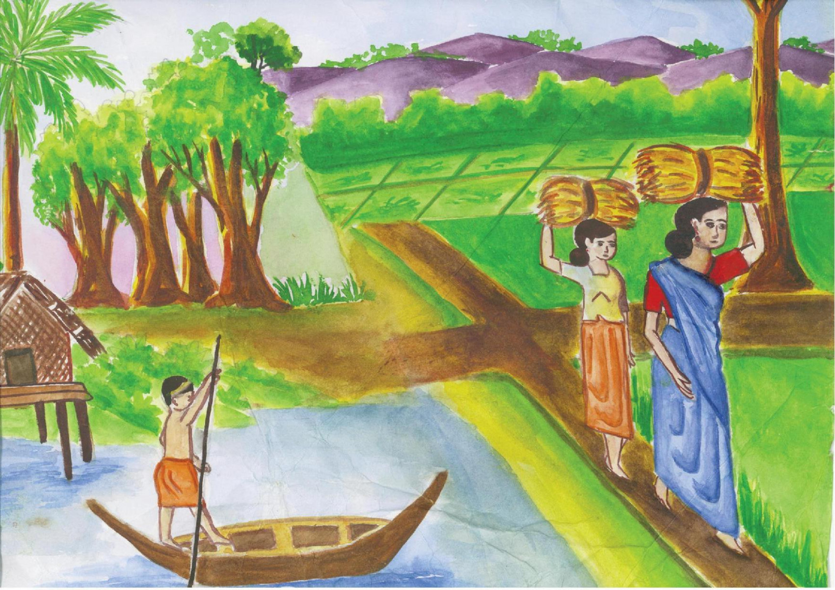 1701x1202 Scenery Of Nature Drawing Drawing For Children Scenery Kids - Scenery Images For Drawing