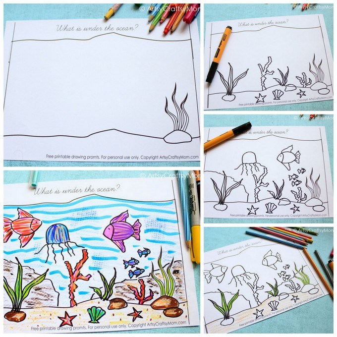 680x680 free printable scenery drawing prompts to spark kids' creativity - Scenery Pictures For Drawing