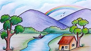 320x180 Beautiful Scenery Drawing For Kids Free Download Video - Scenery Pictures For Drawing