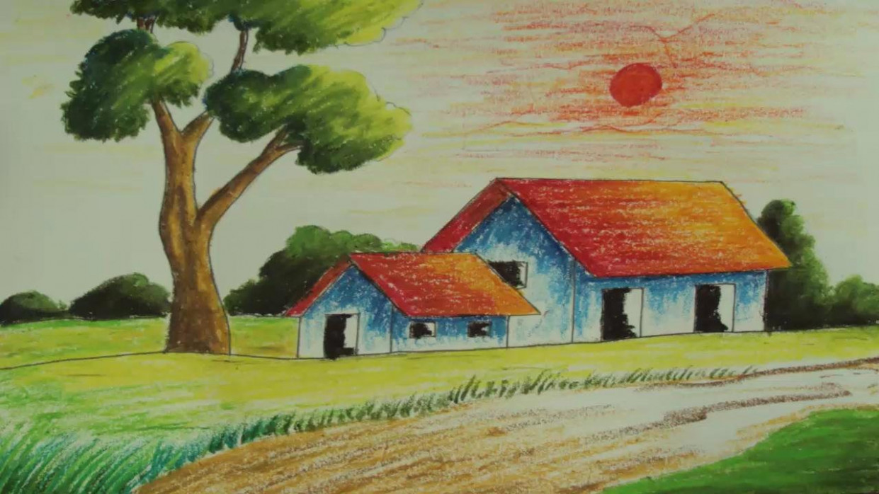 1241x698 Easy Scenery Drawing For Kids - Scenery Pictures For Drawing