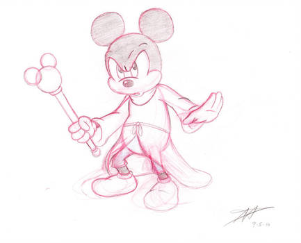 433x350 Mickey And His Scepter - Scepter Drawing