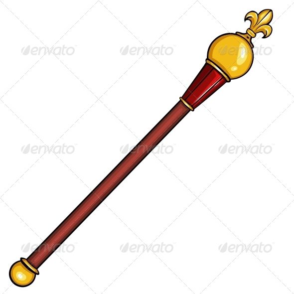 590x590 vector cartoon royal scepter object queen drawing, royal queen - Scepter Drawing