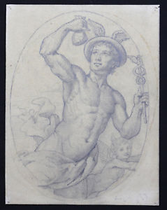 239x300 Angel In The Sceptre Drawing Antique Cardboard A Stained Glass - Scepter Drawing