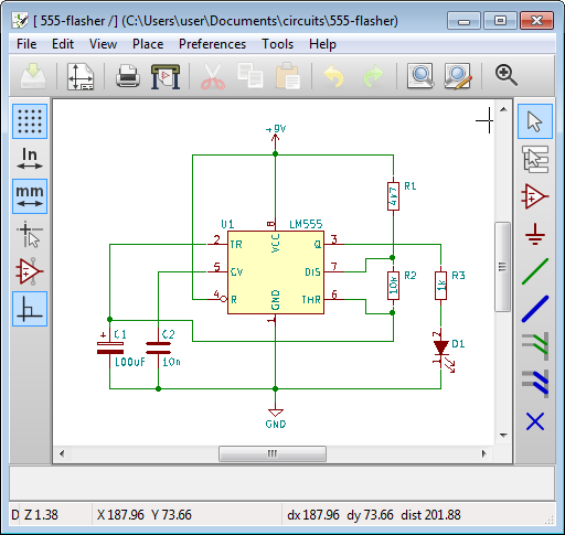 512x485 how to draw a circuit diagram with kicad for beginners - Scheme Drawing