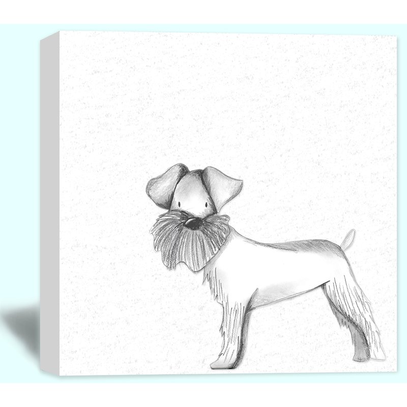 800x800 harriet bee 'schnauzer' drawing print on canvas wayfair ca - Schnauzer Drawing