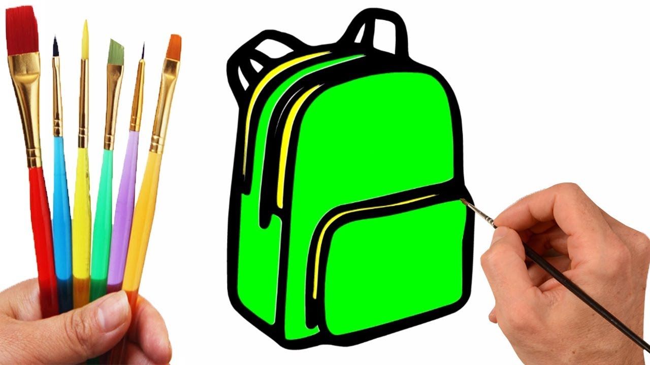 1280x720 How To Draw School Bag For Boys And Girls - School Bag Drawing