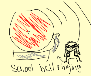300x250 school bell rings drawing - School Bell Drawing