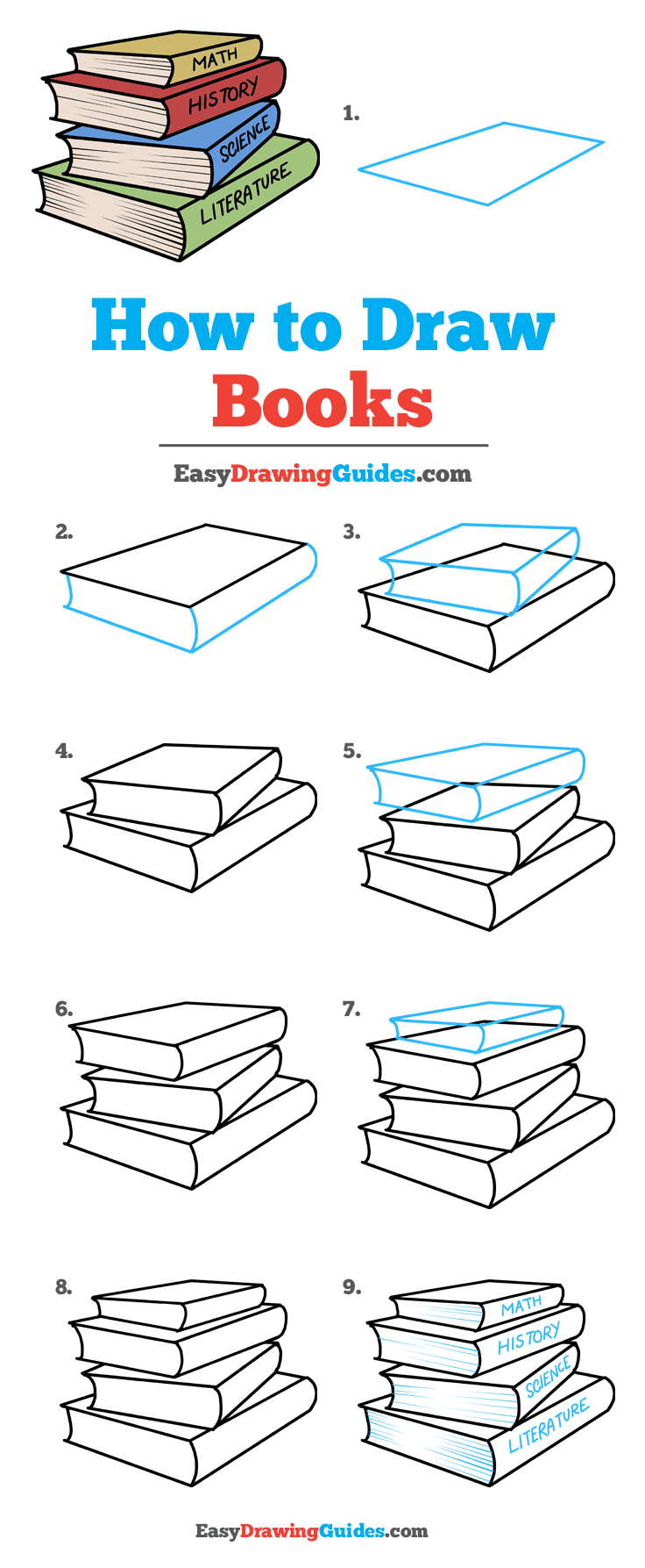 736x1787 how to draw school books - School Books Drawing