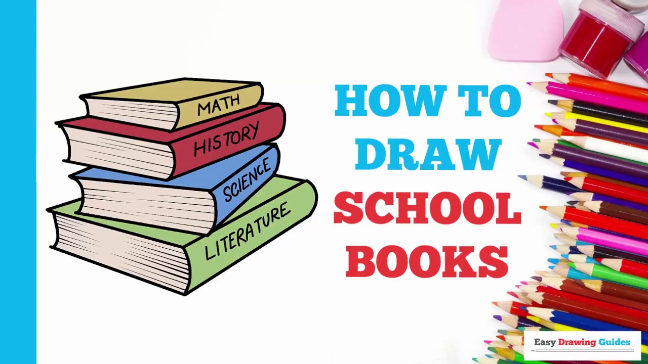 1280x720 how to draw school books in a few easy steps drawing tutorial - School Books Drawing