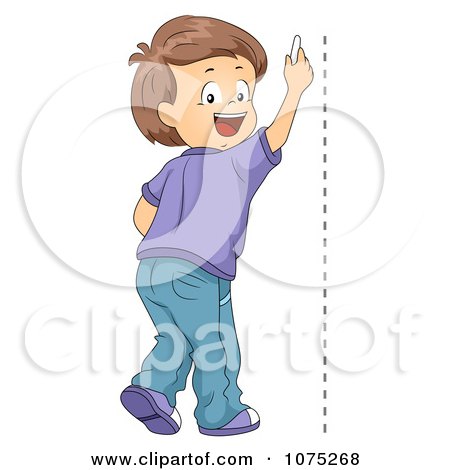 450x470 clipart school boy drawing a vertical line - School Boy Drawing