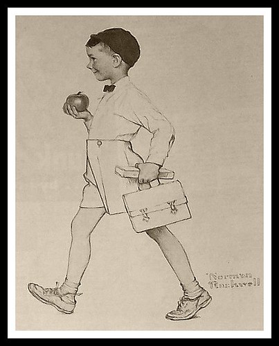 403x500 norman rockwell, school boy drawing - School Boy Drawing