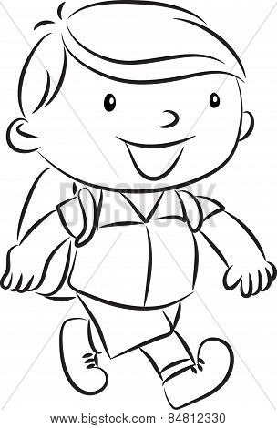 304x470 Pictures Of Boy Going To School Drawing - School Boy Drawing