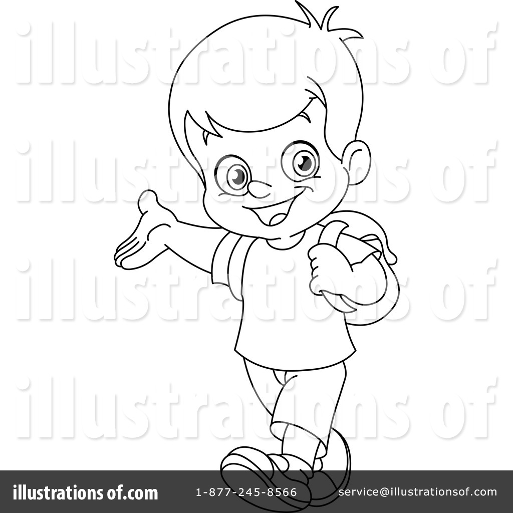 1024x1024 Boy Drawing Clipart Black And White Great Free Clipart - School Boy Drawing