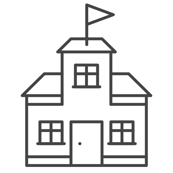 600x600 School Buildings Clip Art Black And White Stock - School Building Drawing