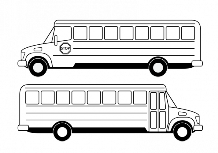 713x500 school bus library outline - School Bus Drawing