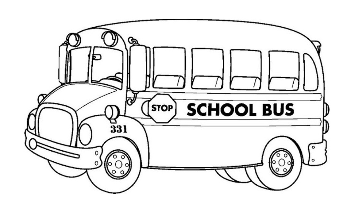 1144x691 School Bus Coloring - School Bus Drawing For Kids