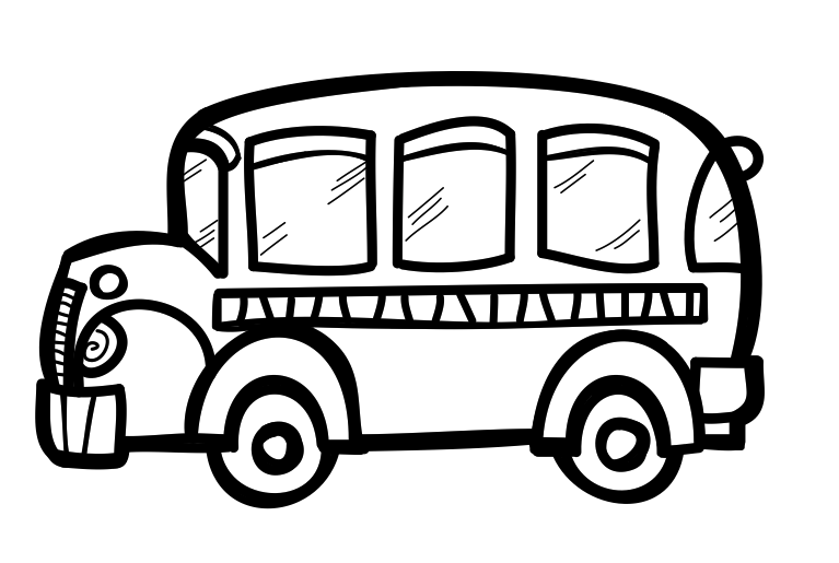 767x515 School Bus Library Outline - School Bus Drawing For Kids