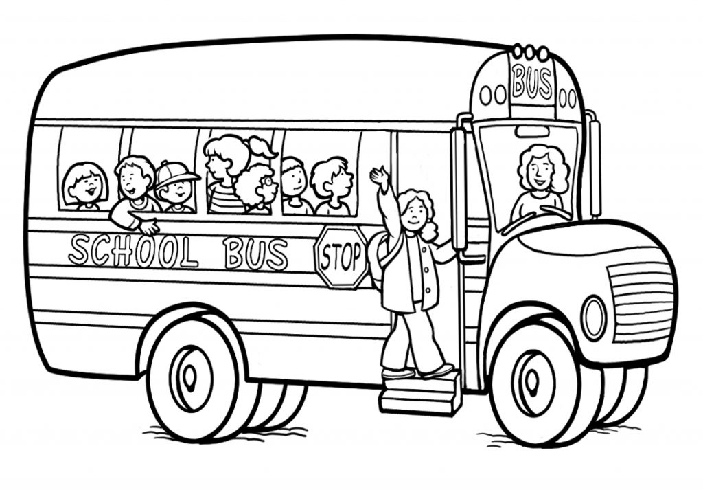 1024x713 coloring pages coloring pages freetable school bus for kids - School Bus Drawing For Kids