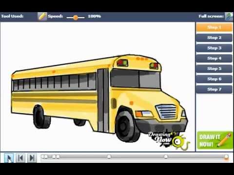 480x360 How To Draw A Bus - School Bus Drawing Pictures