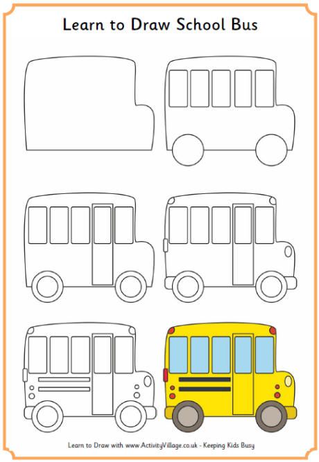 460x667 Learn To Draw A School Bus How To Doodle Follow For More - School Bus Drawing Pictures