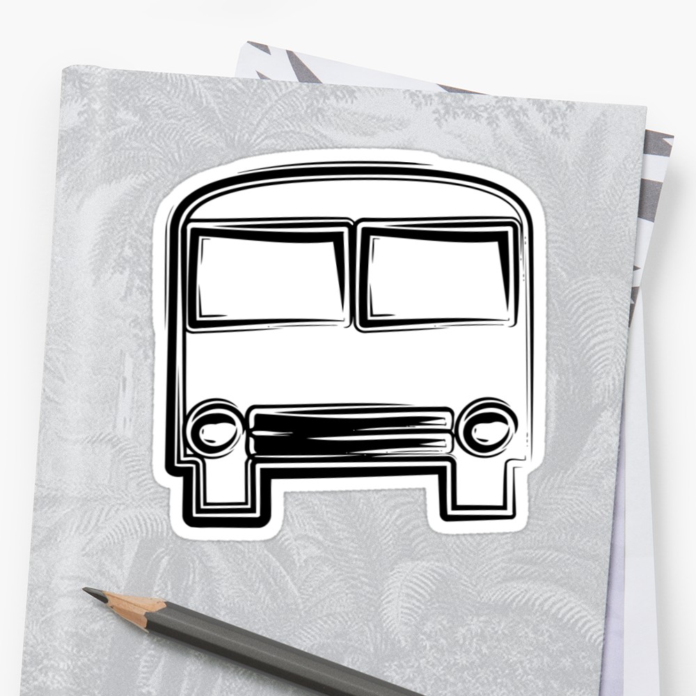1000x1000 School Bus Drawing Stickers - School Bus Drawing Pictures