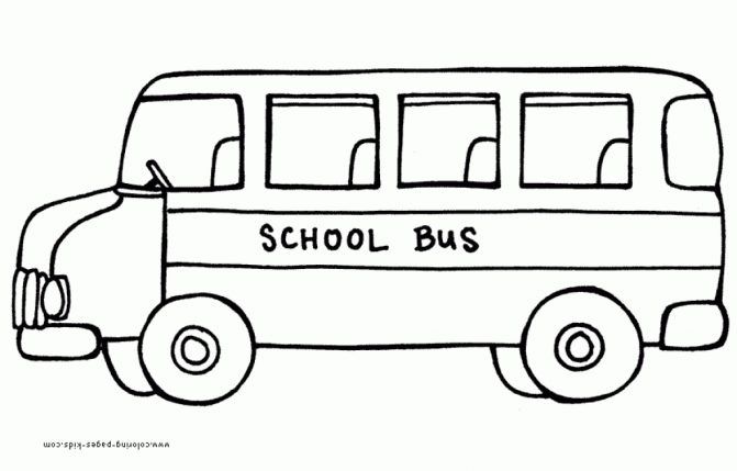 671x429 School Bus Coloring - School Bus Line Drawing