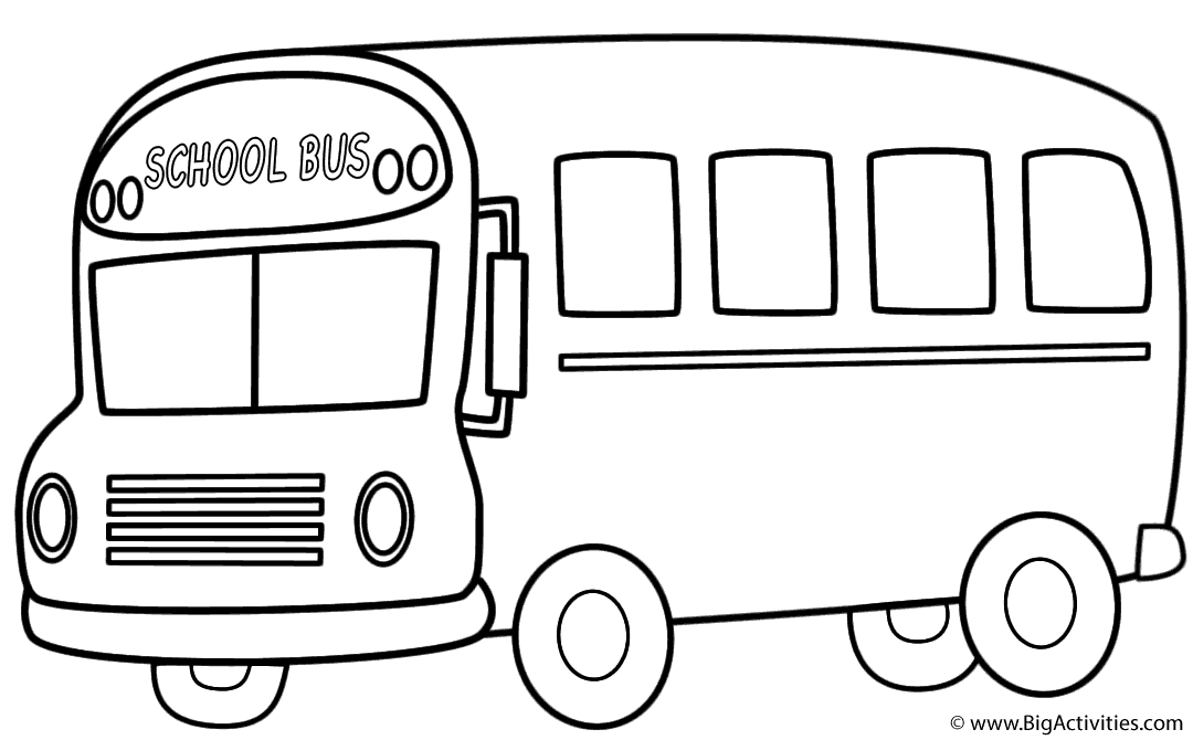 1080x670 School Bus Line Drawing - School Bus Line Drawing