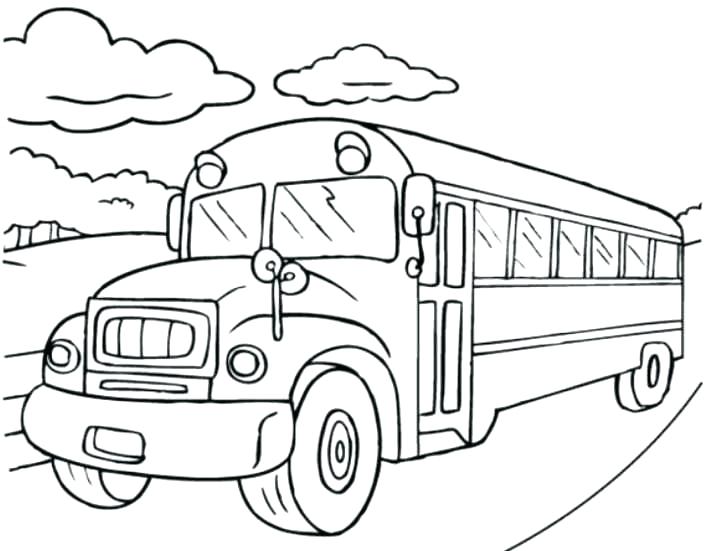 School Bus Line Drawing at PaintingValley.com | Explore collection of ...