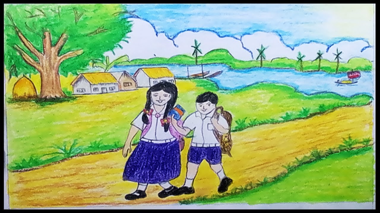 School Children Drawing at PaintingValley.com | Explore collection of ...