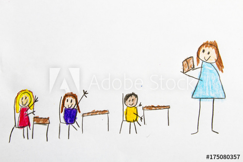 500x334 Kid Drawing School Classroom - School Classroom Drawing