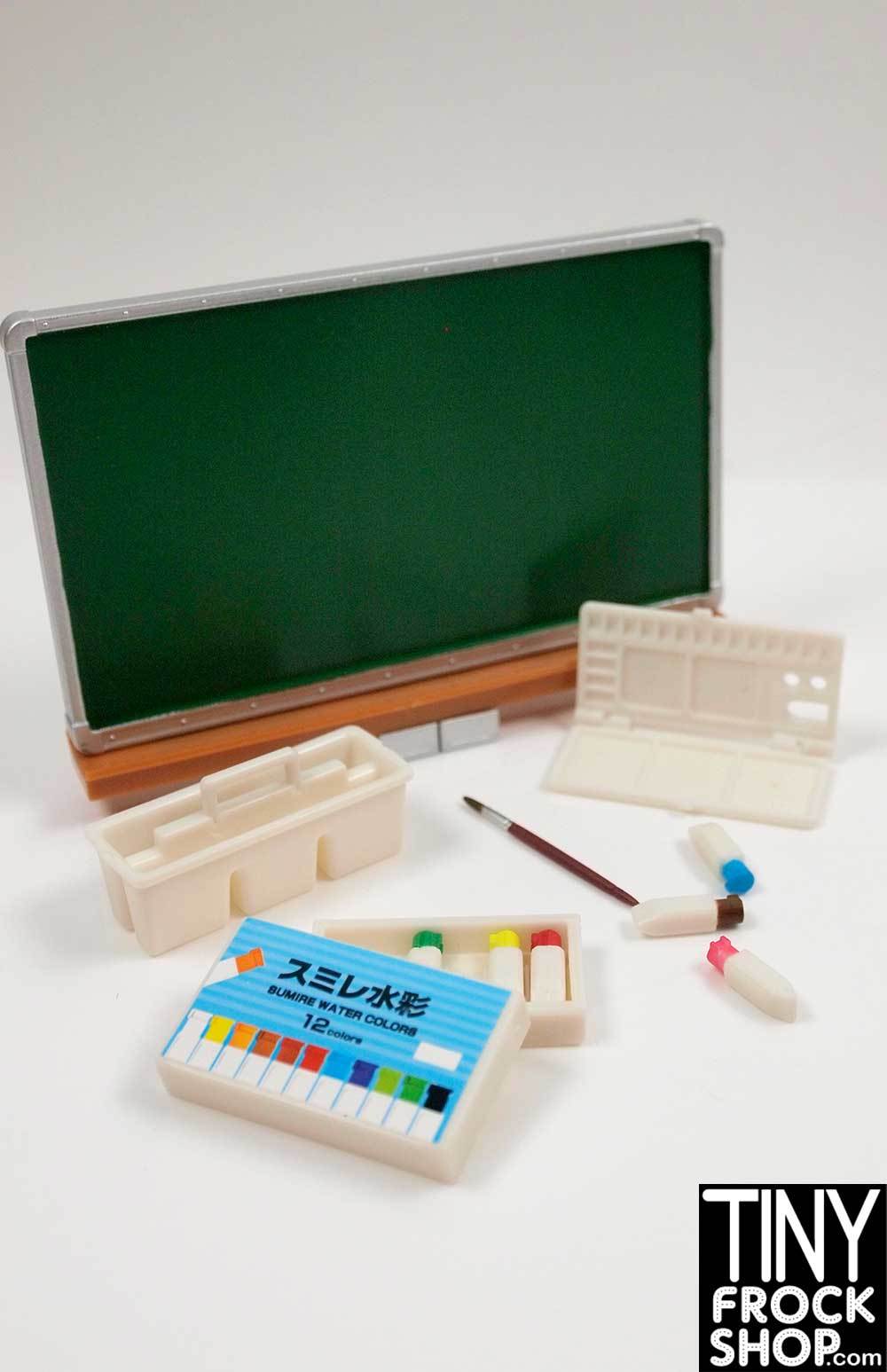 1000x1547 Tiny Frock Shop Barbie Re Ment High School Classroom Drawing Set - School Classroom Drawing