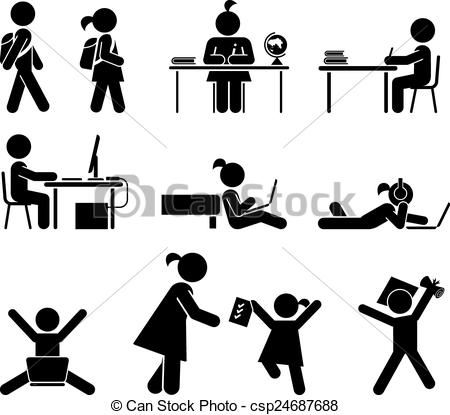 450x415 school days pictogram icon set back to school vector set - School Days Drawing