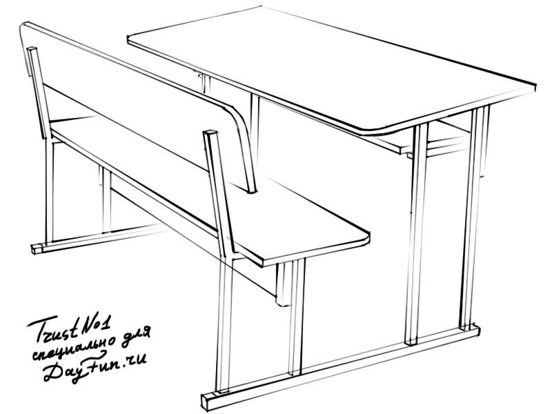 How To Draw A School Desk - Image to u