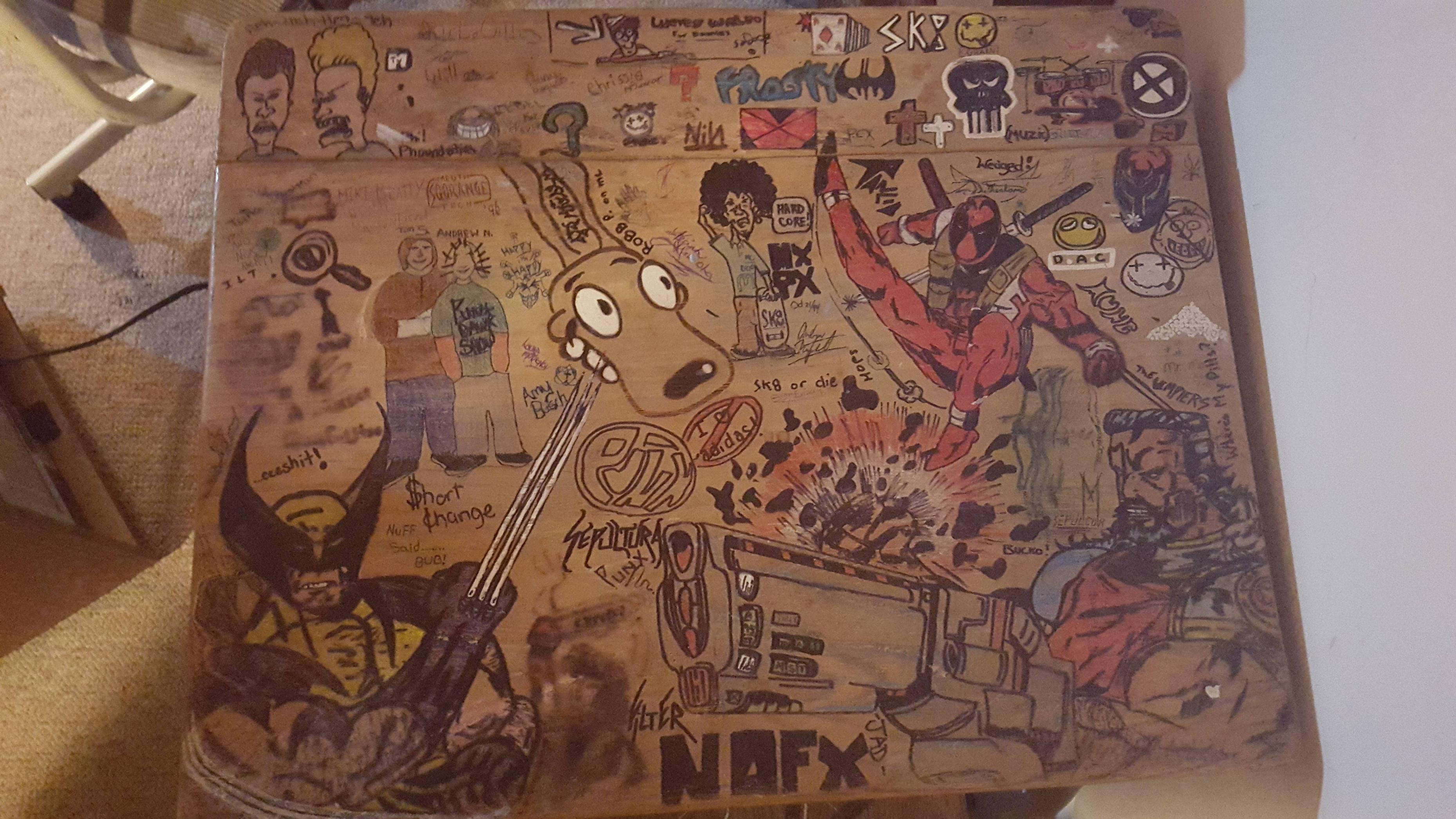 3718x2092 my desk from high school mid - School Desk Drawing