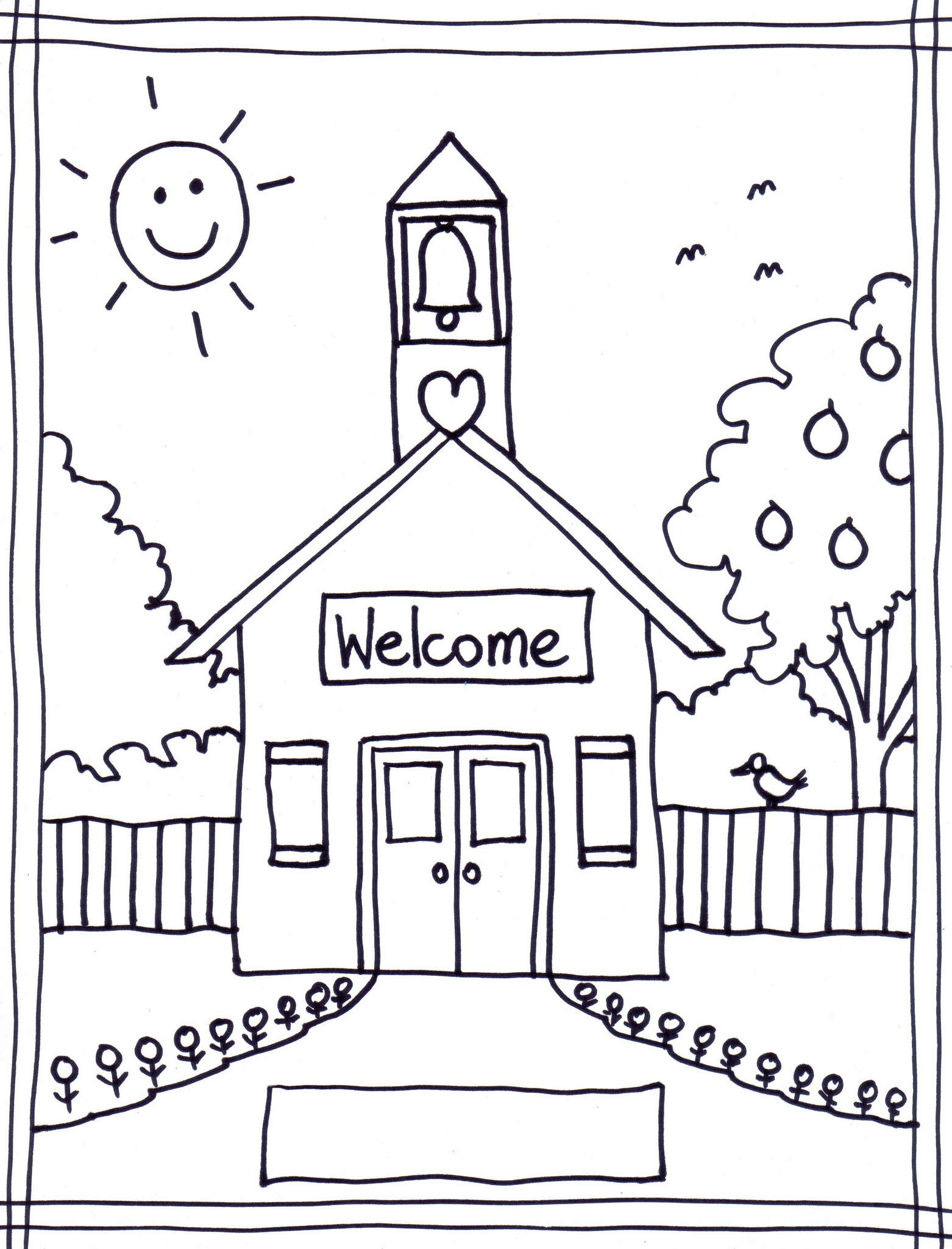 1562x2048 Schoolhouse Drawing Teacher For Free Download - School Drawing For Kid