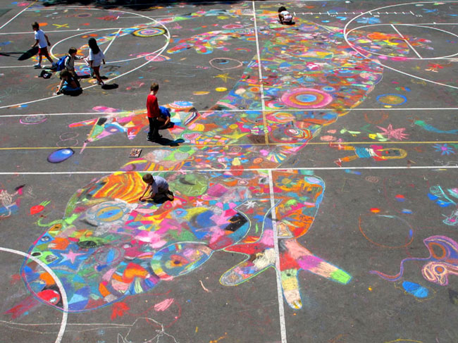 650x487 chalk drawing your school drawing on earth chalk drawing - School Drawing Images