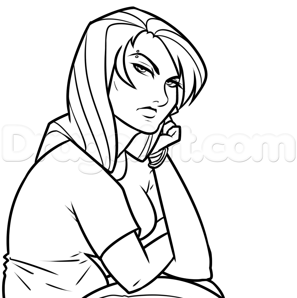 1000x1001 How To Draw A High School Girl, Step - School Girl Drawing